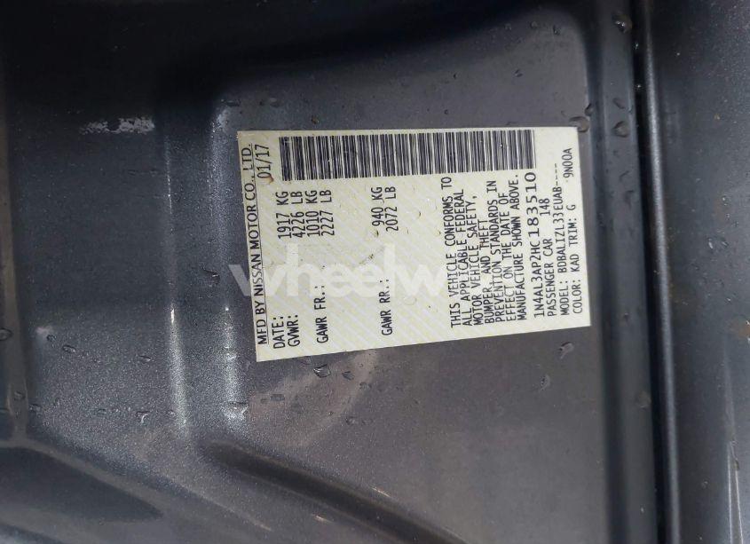 Photo 9 of 2017 Nissan Altima 2.5 SV (VIN 1N4AL3AP2HC183510)