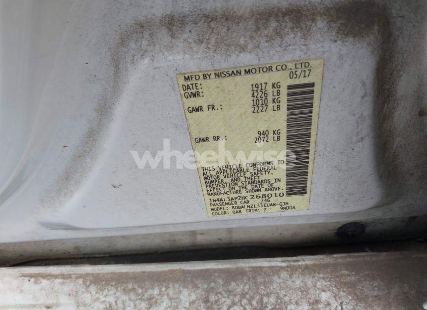 Photo 9 of 2017 Nissan Altima 2.5 SR (VIN 1N4AL3AP2HC268010)