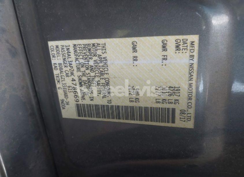 Photo 9 of 2017 Nissan Altima 2.5 S (VIN 1N4AL3AP2HC478669)