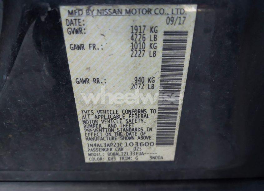 Photo 9 of 2018 Nissan Altima 2.5 SV (VIN 1N4AL3AP2JC103600)