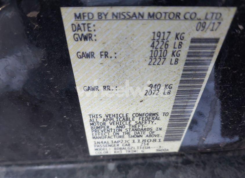 Photo 9 of 2018 Nissan Altima 2.5 S (VIN 1N4AL3AP2JC118081)