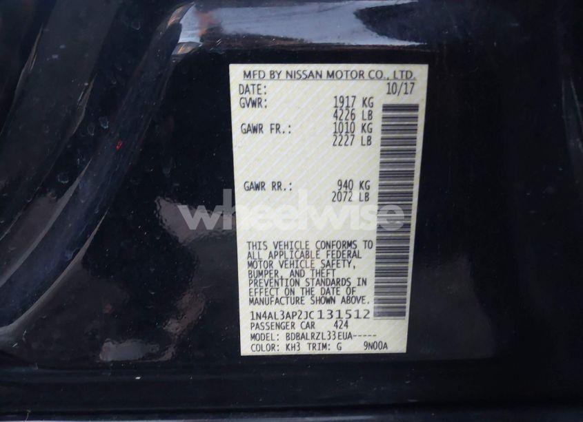 Photo 9 of 2018 Nissan Altima 2.5 SL (VIN 1N4AL3AP2JC131512)