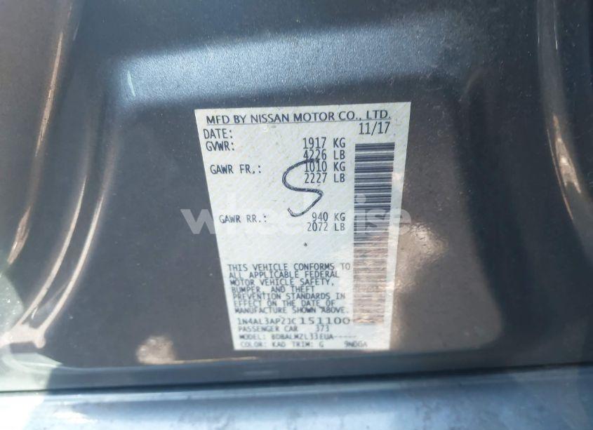 Photo 9 of 2018 Nissan Altima 2.5/S/SV/SL/SR (VIN 1N4AL3AP2JC151100)