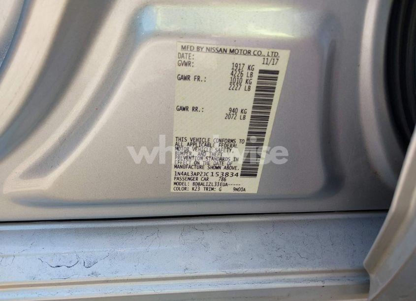 Photo 9 of 2018 Nissan Altima 2.5 SV (VIN 1N4AL3AP2JC153834)