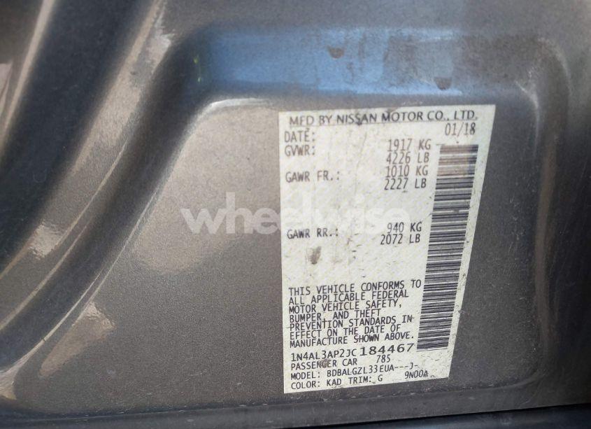 Photo 9 of 2018 Nissan Altima 2.5 S (VIN 1N4AL3AP2JC184467)