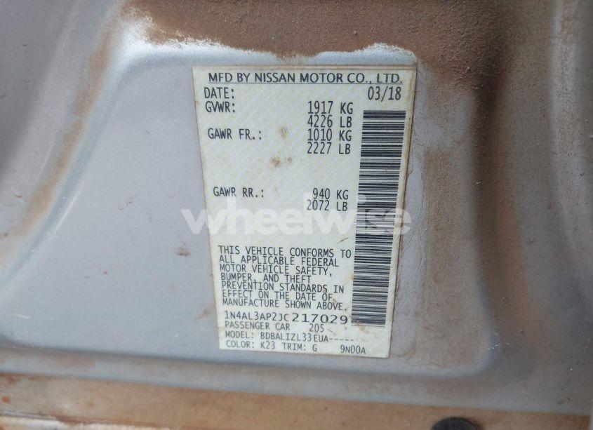 Photo 9 of 2018 Nissan Altima 2.5 SV (VIN 1N4AL3AP2JC217029)