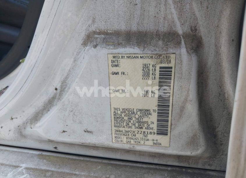 Photo 9 of 2018 Nissan Altima 2.5 SR (VIN 1N4AL3AP2JC228189)