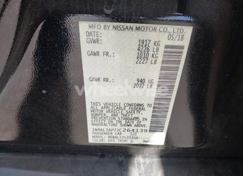 Photo 9 of 2018 Nissan Altima 2.5 SV (VIN 1N4AL3AP2JC264139)