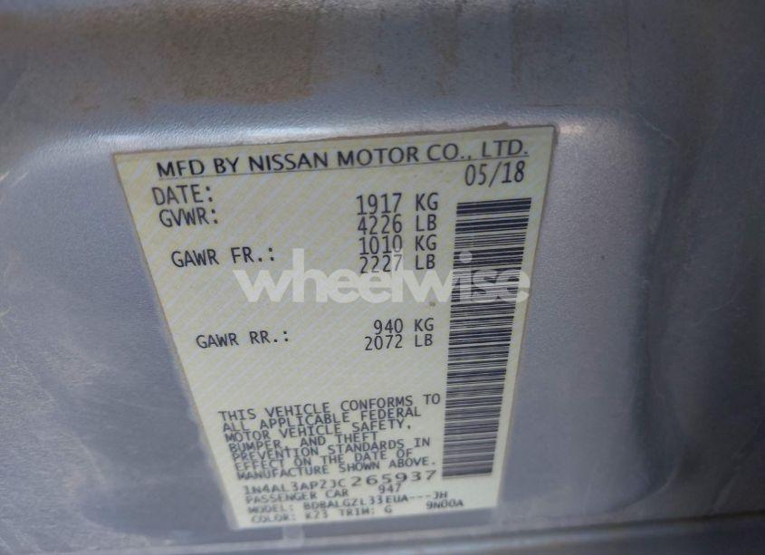 Photo 9 of 2018 Nissan Altima 2.5 S (VIN 1N4AL3AP2JC265937)