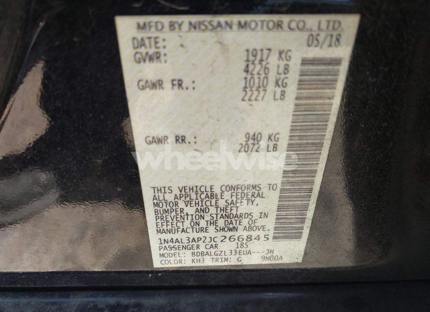 Photo 9 of 2018 Nissan Altima 2.5 S (VIN 1N4AL3AP2JC266845)