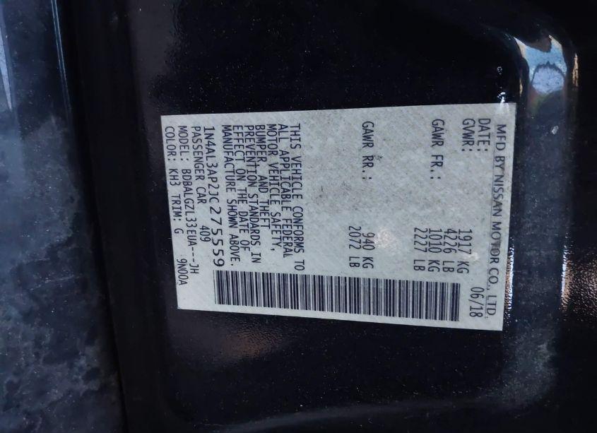 Photo 9 of 2018 Nissan Altima 2.5 S (VIN 1N4AL3AP2JC275559)