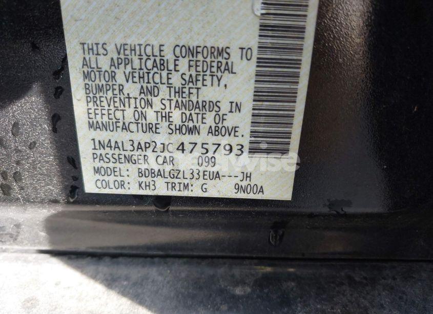 Photo 9 of 2018 Nissan Altima 2.5 S (VIN 1N4AL3AP2JC475793)