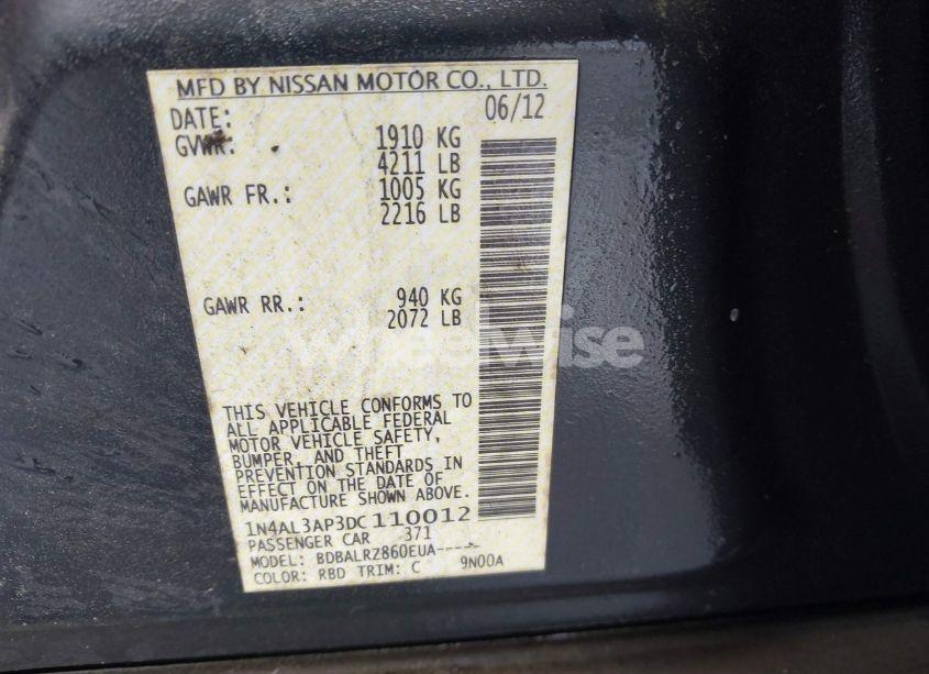 Photo 9 of 2013 Nissan Altima 2.5 S (VIN 1N4AL3AP3DC110012)