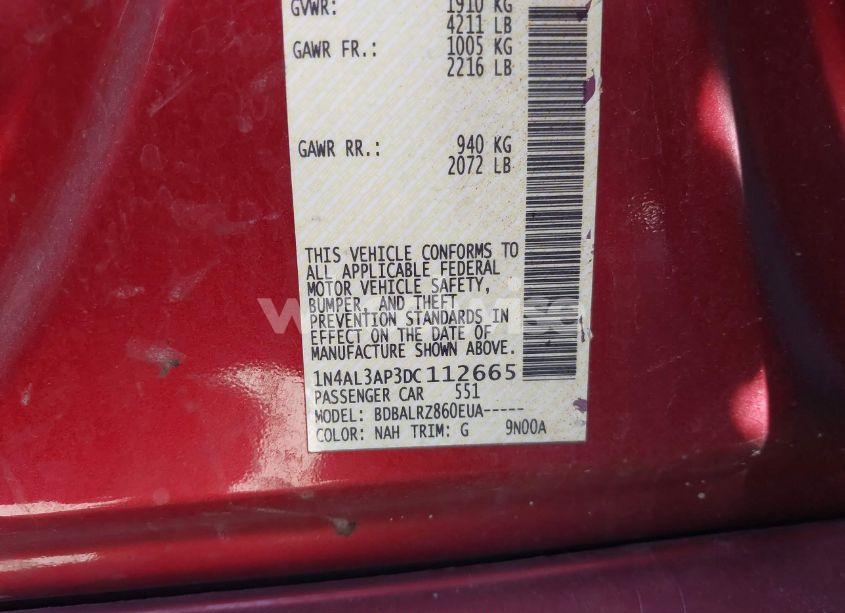 Photo 9 of 2013 Nissan Altima 2.5 S (VIN 1N4AL3AP3DC112665)