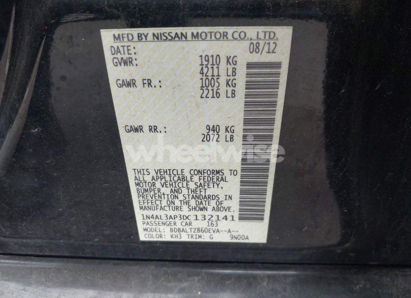 Photo 9 of 2013 Nissan Altima 2.5 SV (VIN 1N4AL3AP3DC132141)
