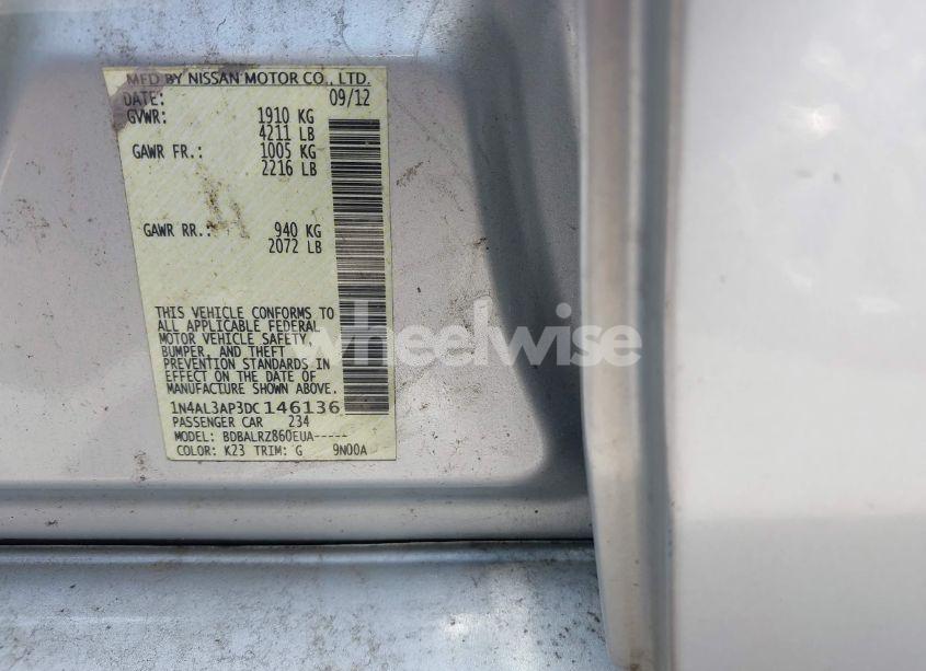 Photo 9 of 2013 Nissan Altima 2.5 S (VIN 1N4AL3AP3DC146136)