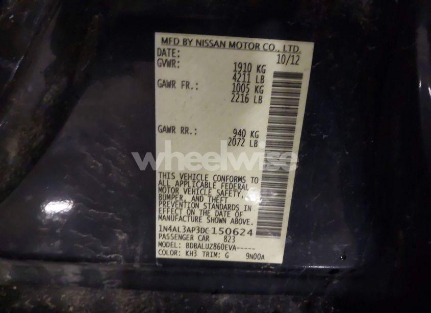 Photo 9 of 2013 Nissan Altima 2.5 SV (VIN 1N4AL3AP3DC150624)