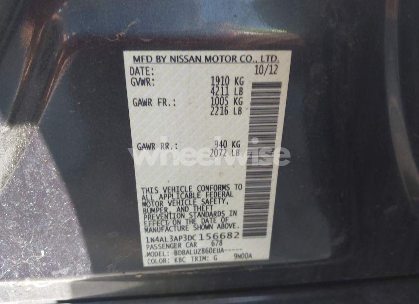 Photo 9 of 2013 Nissan Altima 2.5 SV (VIN 1N4AL3AP3DC156682)