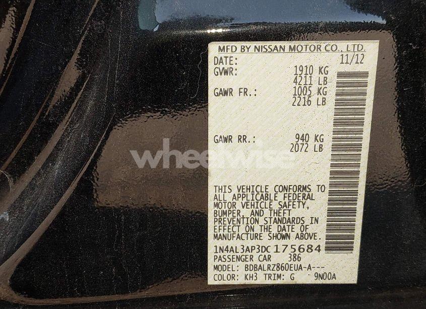 Photo 9 of 2013 Nissan Altima 2.5 S (VIN 1N4AL3AP3DC175684)
