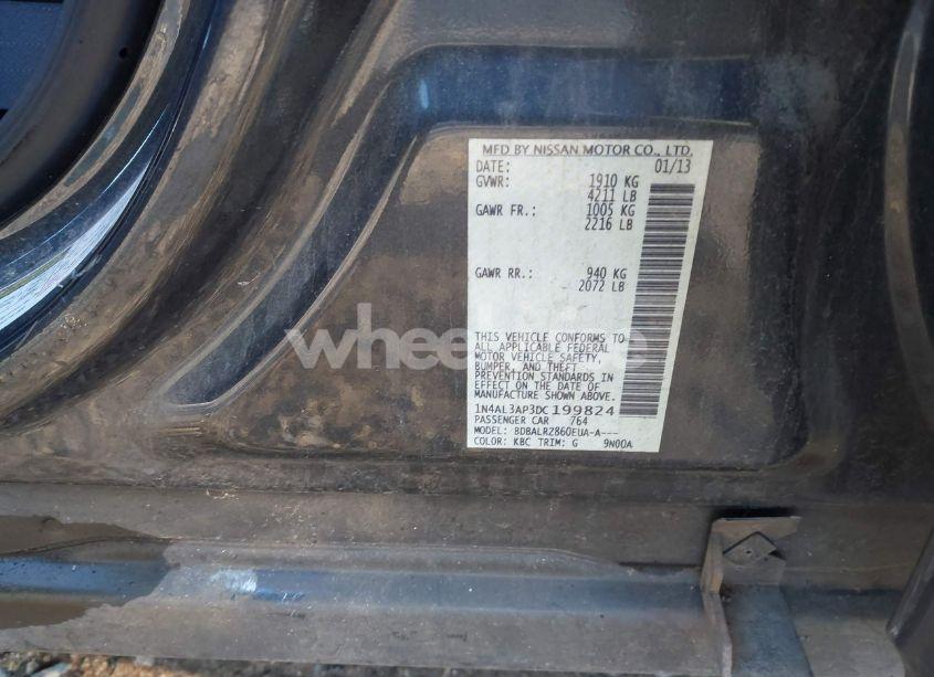 Photo 9 of 2013 Nissan Altima 2.5 S (VIN 1N4AL3AP3DC199824)