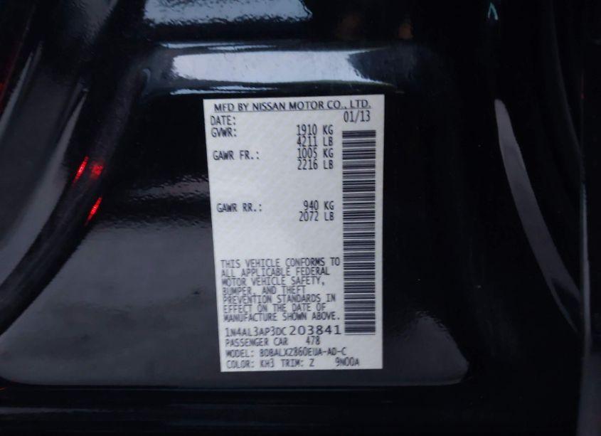 Photo 9 of 2013 Nissan Altima 2.5 SL (VIN 1N4AL3AP3DC203841)