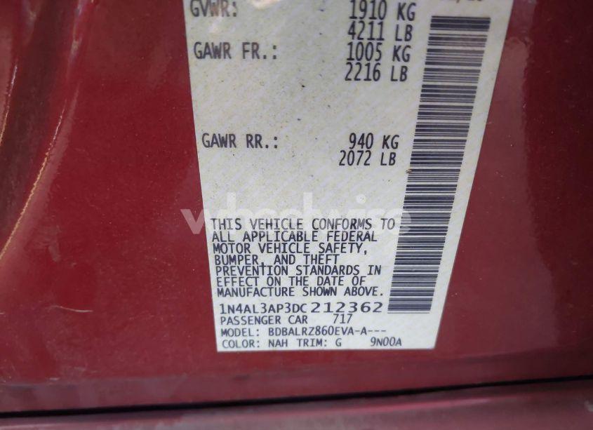 Photo 9 of 2013 Nissan Altima 2.5 S (VIN 1N4AL3AP3DC212362)