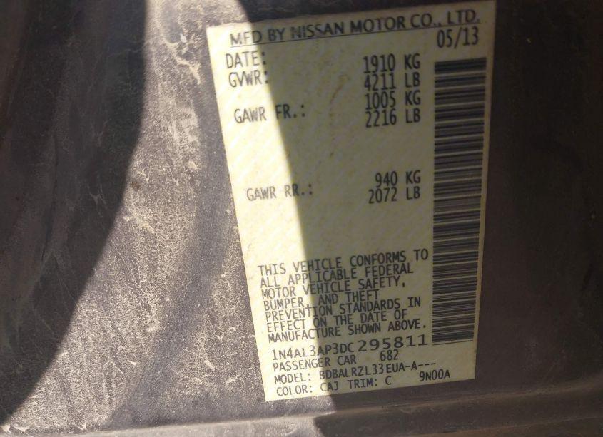 Photo 9 of 2013 Nissan Altima 2.5 S (VIN 1N4AL3AP3DC295811)