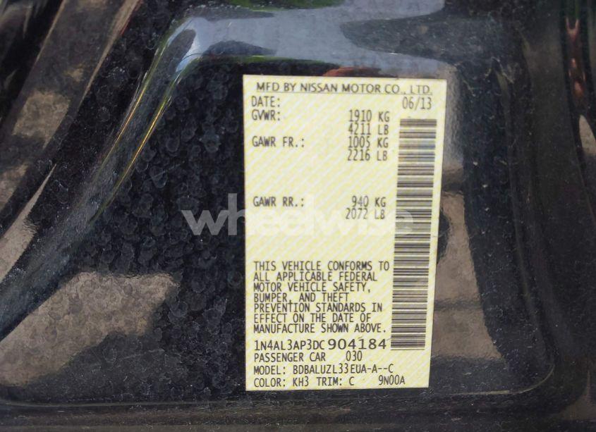 Photo 9 of 2013 Nissan Altima 2.5 SV (VIN 1N4AL3AP3DC904184)