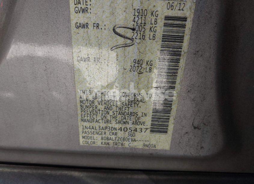 Photo 9 of 2013 Nissan Altima 2.5 SV (VIN 1N4AL3AP3DN405437)