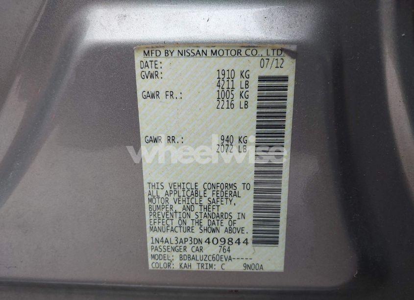 Photo 9 of 2013 Nissan Altima 2.5 SV (VIN 1N4AL3AP3DN409844)