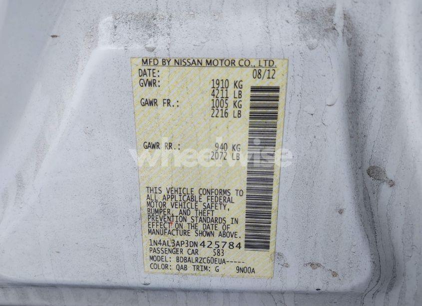 Photo 9 of 2013 Nissan Altima 2.5 S (VIN 1N4AL3AP3DN425784)