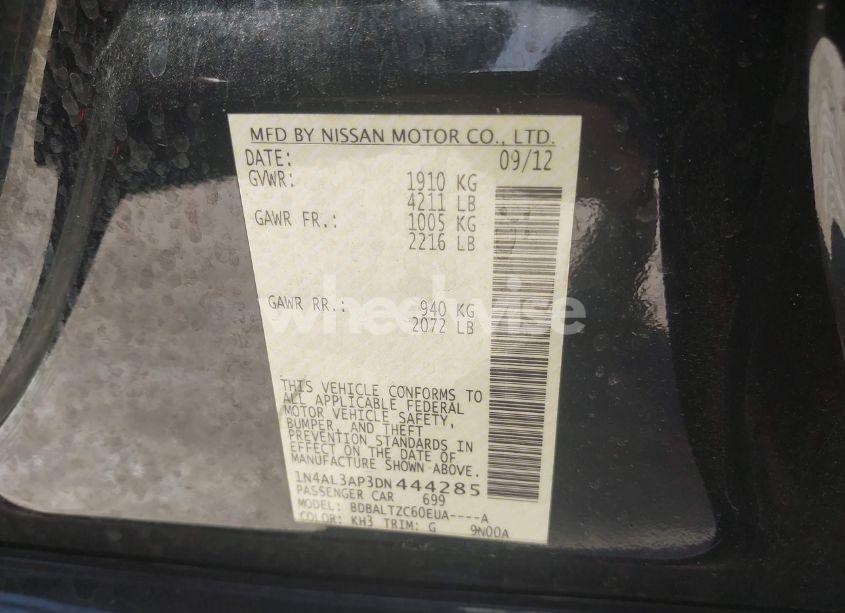 Photo 9 of 2013 Nissan Altima 2.5 SV (VIN 1N4AL3AP3DN444285)