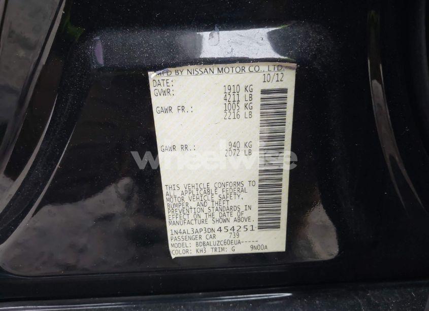 Photo 9 of 2013 Nissan Altima 2.5 SV (VIN 1N4AL3AP3DN454251)