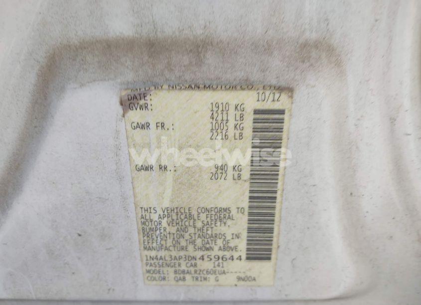 Photo 9 of 2013 Nissan Altima 2.5 S (VIN 1N4AL3AP3DN459644)