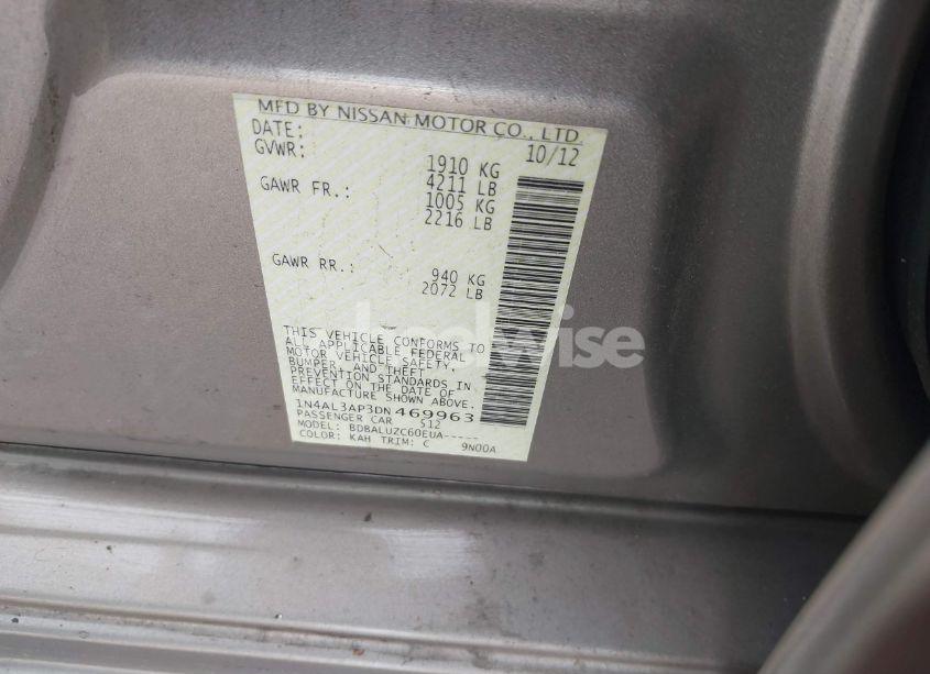 Photo 9 of 2013 Nissan Altima 2.5 SV (VIN 1N4AL3AP3DN469963)