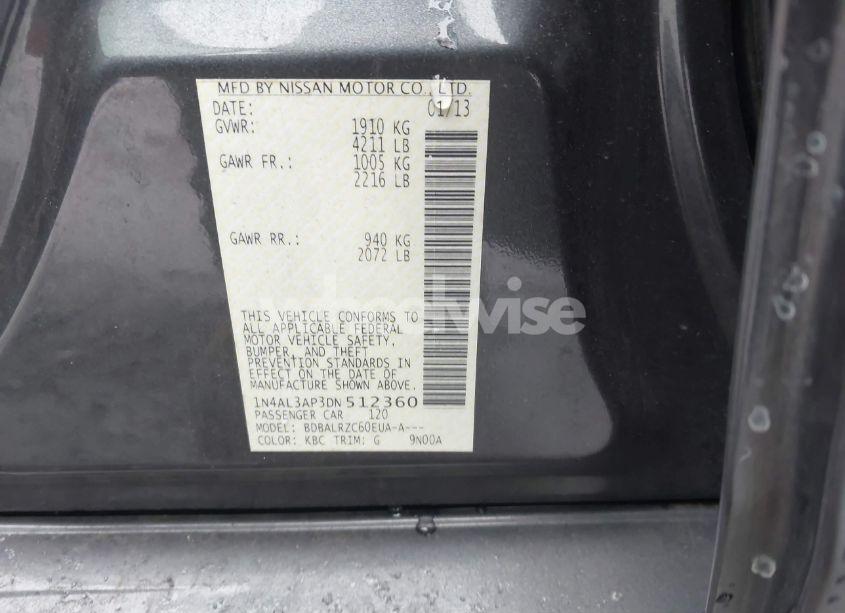 Photo 9 of 2013 Nissan Altima 2.5 S (VIN 1N4AL3AP3DN512360)