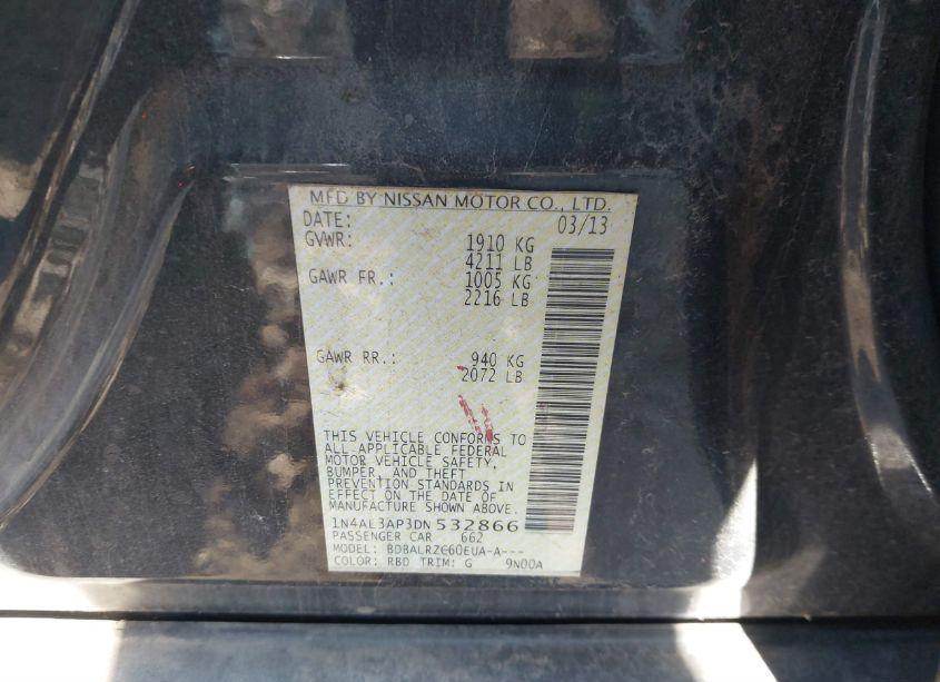 Photo 9 of 2013 Nissan Altima 2.5 S (VIN 1N4AL3AP3DN532866)