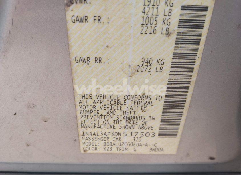 Photo 9 of 2013 Nissan Altima 2.5 SV (VIN 1N4AL3AP3DN537503)