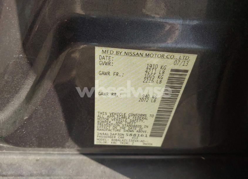 Photo 9 of 2013 Nissan Altima 2.5 SL (VIN 1N4AL3AP3DN588161)