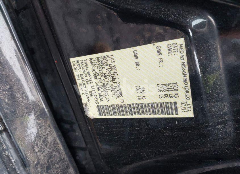 Photo 9 of 2014 Nissan Altima 2.5 S (VIN 1N4AL3AP3EC101098)