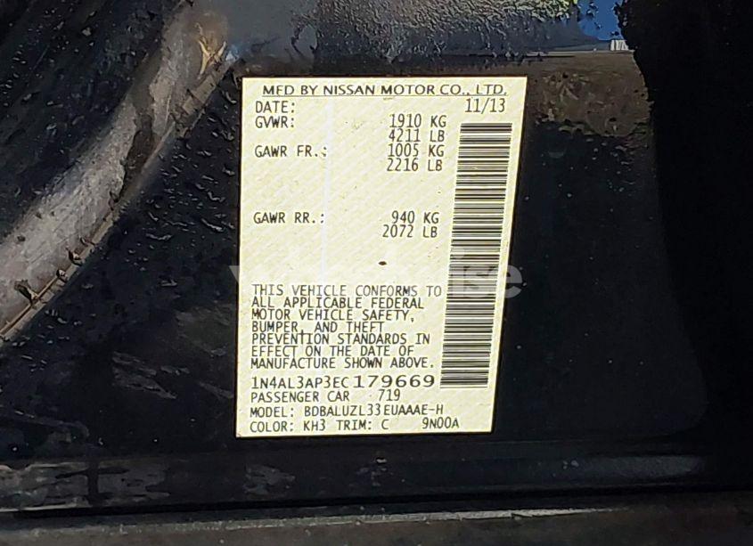 Photo 9 of 2014 Nissan Altima 2.5 SV (VIN 1N4AL3AP3EC179669)