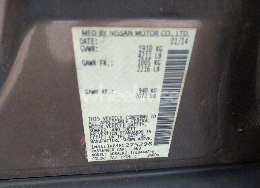 Photo 9 of 2014 Nissan Altima 2.5 S (VIN 1N4AL3AP3EC275298)