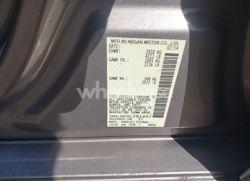 Photo 9 of 2014 Nissan Altima 2.5 S (VIN 1N4AL3AP3EC281442)