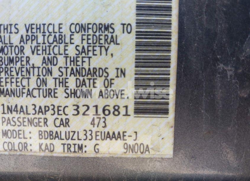 Photo 9 of 2014 Nissan Altima 2.5 SV (VIN 1N4AL3AP3EC321681)