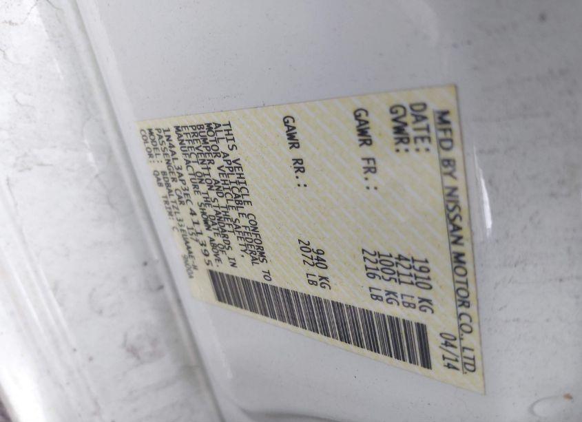 Photo 9 of 2014 Nissan Altima 2.5 SV (VIN 1N4AL3AP3EC411395)