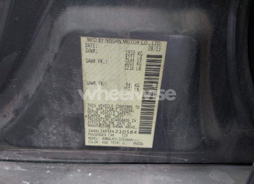 Photo 9 of 2014 Nissan Altima 2.5 S (VIN 1N4AL3AP3EN210584)