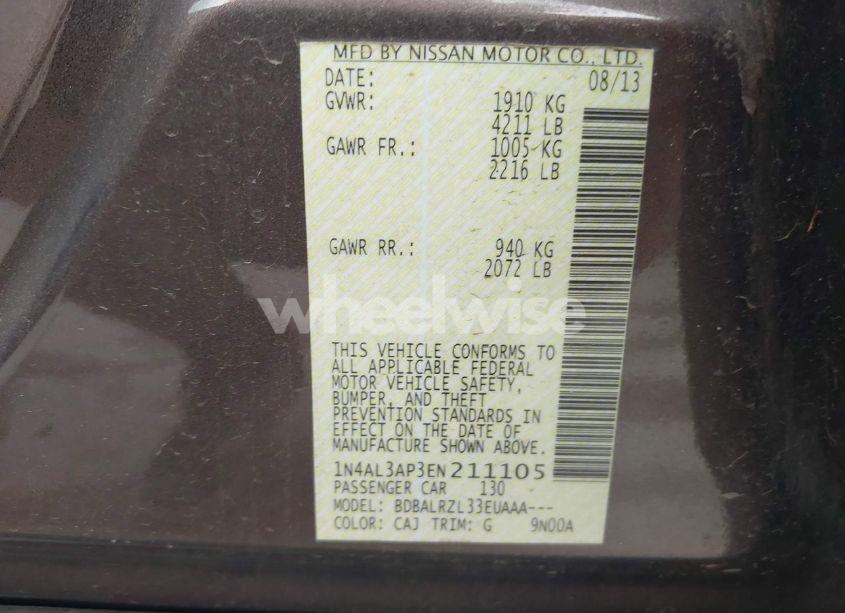 Photo 9 of 2014 Nissan Altima 2.5 S (VIN 1N4AL3AP3EN211105)