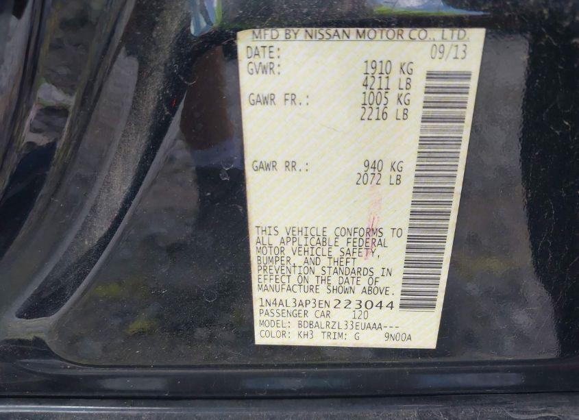 Photo 9 of 2014 Nissan Altima 2.5 S (VIN 1N4AL3AP3EN223044)