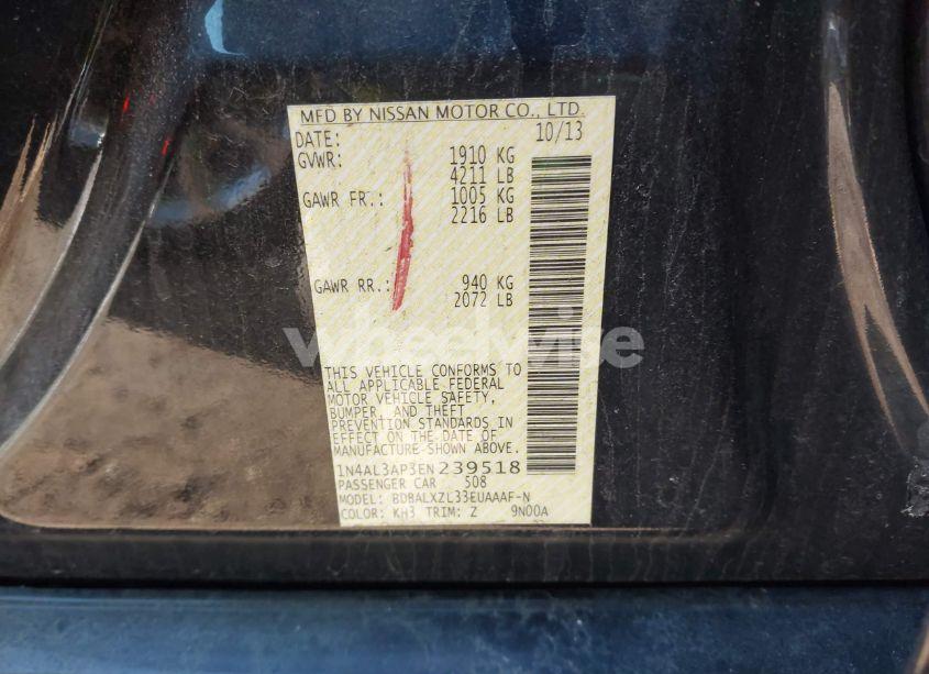 Photo 9 of 2014 Nissan Altima 2.5 SL (VIN 1N4AL3AP3EN239518)