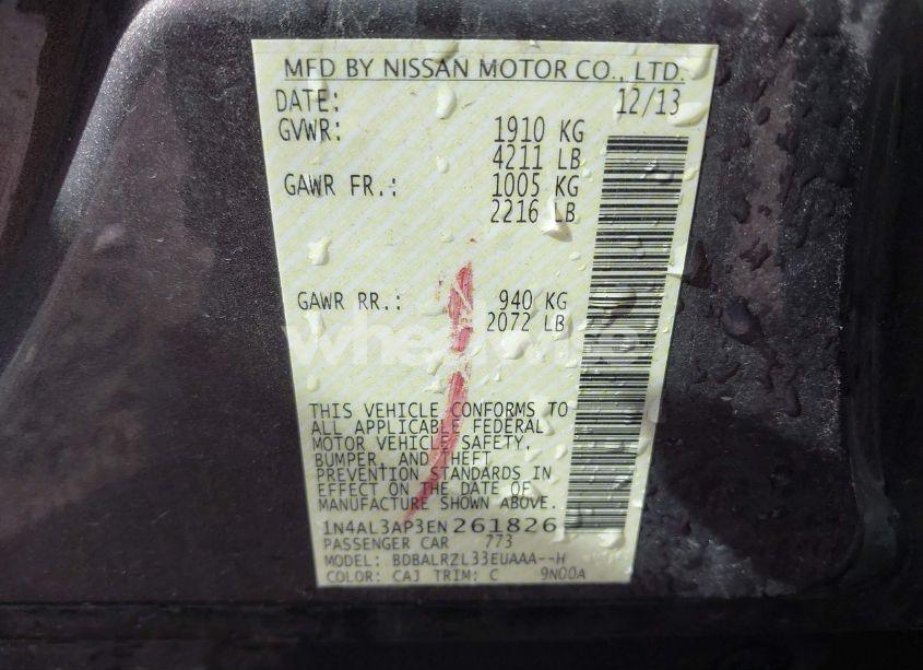 Photo 9 of 2014 Nissan Altima 2.5 S (VIN 1N4AL3AP3EN261826)